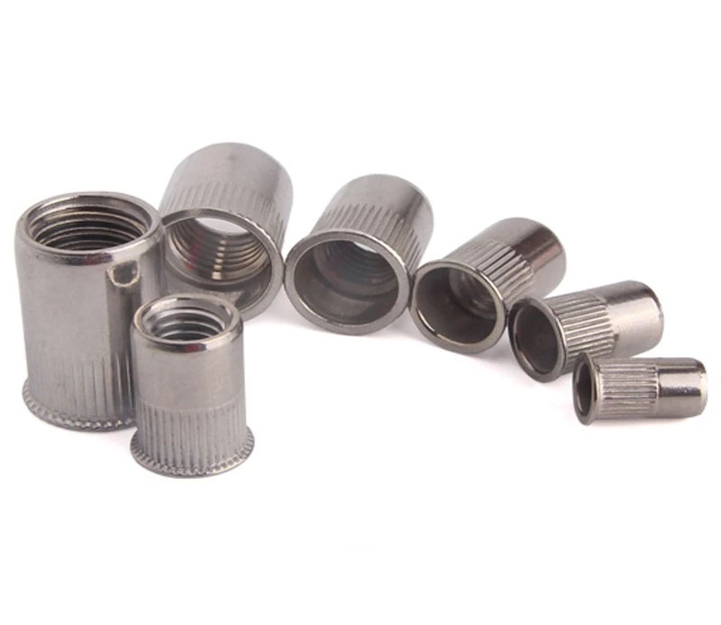 SS304 SS316 Stainless Steel Knurled Through Hole Rivet Nut